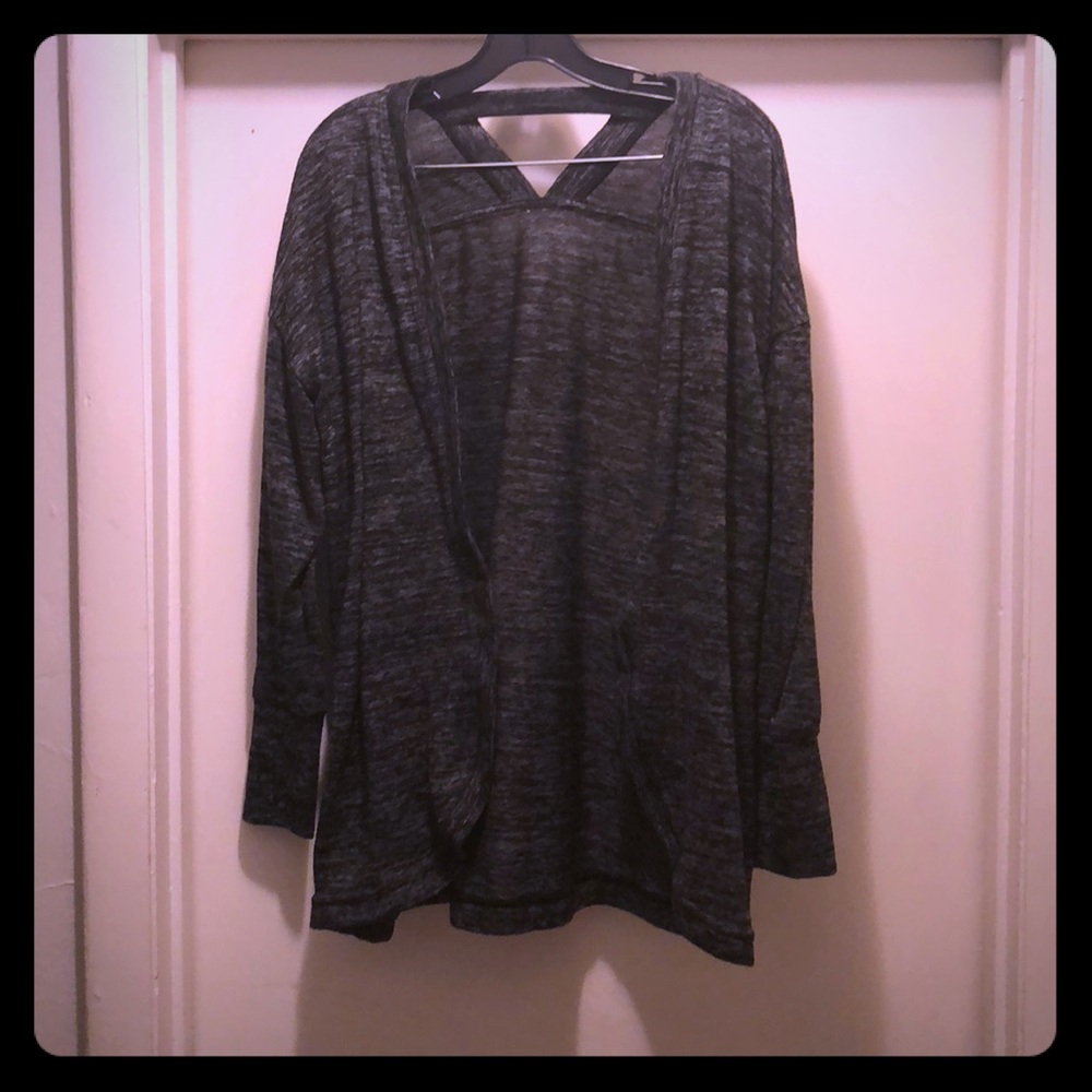 Dark grey open sweater